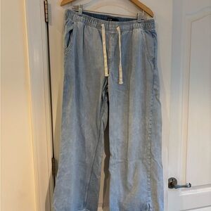 GAP Denim High-Rise Wide-Leg Pants - Light Blue